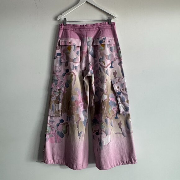 Cynthia Rowley Printed Cotton Twill Cargo Pants, Size S Runs Big - Picture 6 of 17